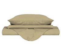 Copripiumino Matrimoniale con Sacco e Federe Tinta Unita Panna