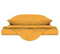 Copripiumino Matrimoniale con Sacco e Federe Tinta Unita Rigato Arancione