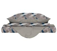 Copripiumino Matrimoniale con Stampa sul Sacco e Federe Doubleface Pennellate