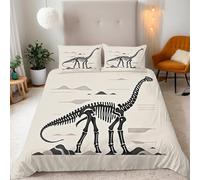 Copripiumino Matrimoniale Dinosauro Fossile 240x260 cm Copripiumino Astratto Arte 3D Stampa Set di Biancheria da Letto Microfibra Cerniera Invisibile Lacci a Quattro Angoli 2 Federe 50x80 cm cm