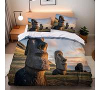 Copripiumino Matrimoniale Egitto Piramidi 240x260 cm Copripiumino Arte Architettura 3D Stampa Set di Biancheria da Letto Microfibra Cerniera Invisibile Lacci a Quattro Angoli 2 Federe 50x80 cm cm