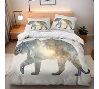Copripiumino Matrimoniale Elefante Galassia 200x200 cm Copripiumino Elefante Animale 3D Stampa Set di Biancheria da Letto Microfibra Cerniera Invisibile Lacci a Quattro Angoli 2 Federe 50x80 cm cm