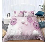 Copripiumino Matrimoniale Fiori Astratti Traspirante in Microfibra Set di Biancheria da Letto Viola Chiaro e Rosa con Cerniera 3D Copripiumino 200x250 e 2 Federe b.3360
