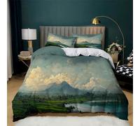 Copripiumino matrimoniale Il Cielo Copripiumini in Microfibra,Set Copripiumino con Cerniera,Set Biancheria da Letto con 2 Federe 50 X 75 Cm,Copri Piumone Traspirante Stampe