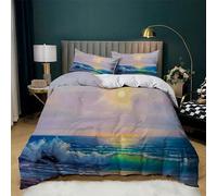 Copripiumino matrimoniale Il Sole Che Tramonta Copripiumini in Microfibra,Set Copripiumino con Cerniera,Set Biancheria da Letto con 2 Federe 50 X 75 Cm,Copri Piumone Traspirante Stampe