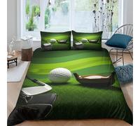Copripiumino Matrimoniale Mazze da Golf 240 x 220 cm 3D Set Copripiumino Campo da Golf Morbida Microfibra Biancheria da Letto 3 Pezzi Parure Copripiumone con 2 Federe f.461