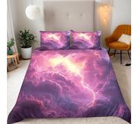 Copripiumino Matrimoniale Nuvole Colorate Fulmine Biancheria da letto Completo letto Reversibile Set Copripiumino 3 Pezzi, Copripiumino 200x220 cm e 2 Federa 50x75 cm