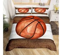 Copripiumino Matrimoniale Pallacanestro Traspirante in Microfibra Set di Biancheria da Letto Pittura con Cerniera 3D Copripiumino 200x250 e 2 Federe b.3647