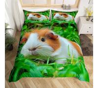 Copripiumino Matrimoniale Porcellino D'india Traspirante in Microfibra Set di Biancheria da Letto Animali Carino con Cerniera 3D Copripiumino 200x250 e 2 Federe b.3640