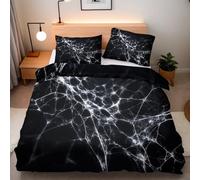 Copripiumino Matrimoniale Ragnatela Nera 200x200 cm + 2 Federe 50x80 cm Copripiumino Halloween 3D Stampa Fronte-retro Microfibra Lavabile In Lavatrice Cerniera Invisibile Adatto Camerette Dormitori