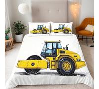 Copripiumino Matrimoniale Rullo Compressore Giallo Acquerello Biancheria da letto Completo letto Reversibile Set Copripiumino 3 Pezzi, Copripiumino 220x240 cm e 2 Federa 50x75 cm