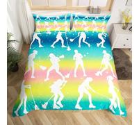 Copripiumino Matrimoniale Sagome Sportive Traspirante in Microfibra Set di Biancheria da Letto Colore con Cerniera 3D Copripiumino 200x250 e 2 Federe b.1722