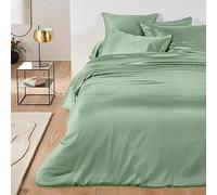 Copripiumino Matrimoniale Salvia in Raso di Cotone con Trama Liscia - Perfetto per un Sonno Rigenerante, Parure Sacco Piumino 250x200 cm e 2 federe Letto 2 Piazze