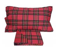 Copripiumino matrimoniale singolo 1 piazza mezza cotone scozzese tartan Natale