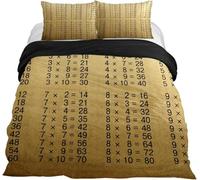 Copripiumino Matrimoniale Tabella di Moltiplicazione Stampa 3D Set Copripiumino 240x220 Retrò 3 pezzi Parure Copri Piumino Piumone Numeri Biancheria da Letto in Microfibra a.6490