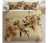 Copripiumino Moderno 180 x 220 cm Pattern Vintage Inchiostro Piante Foglie, Set Biancheria da Letto Decorativa Morbido Verde Salvia - Copripiumino Delicato Sulla Pelle e Traspirante con Federe