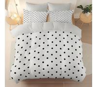 Copripiumino Nero Bianco Lenzuola Letto Per Adulto Copripiumino 135 x 200 cm Microfibra Con Semplice Pois Simmetria Stampa a tema Per Ragazzi E Ragazze