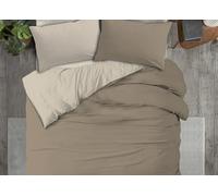 Copripiumino No Stiro Tinta Unita Bicolor Microfibra Effetto Manopesca Francesca