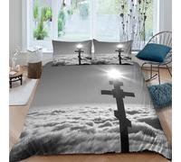 Copripiumino Paesaggio Tramonto tra le Nuvole 3D Stampa Microfibra Spessa Decorazione Camera da Letto Set Biancheria da Letto Vista Cielo Morbido Traspirante per Adulti Super king（260x220cm）