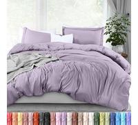 Copripiumino queen size, 3 pezzi in poliestere effetto cotone con cerniera