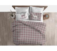 Copripiumino Sacco Piumone Cotone Flanella Pensieri Delicati Dis. Tartan Cervo