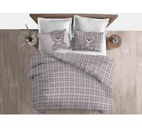 Copripiumino Sacco Piumone Cotone Flanella Pensieri Delicati Orsetto Tartan