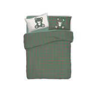 Copripiumino Sacco Piumone Pensieri Delicati 100% Cotone Orsetto Tartan