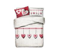 Copripiumino Sacco Piumone Pensieri Delicati Cotone Disegno Cuore Appeso