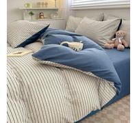 Copripiumino scozzese a quadretti bianco nero Set di biancheria da letto reversibile con griglia moderna per fattoria Copripiumino in cotone lavato al 100% Lino simile alla biancheria da letto