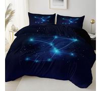 Copripiumino Semplice Artistico Costellazioni Stampa con Chiusura a Cerniera, 180 × 220 cm Morbida Microfibra Copripiumino per Tutte le Stagioni, Buio Reversibile Copripiumini Facile da Pulire