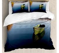 Copripiumino Singolo 135x200 cm Stile Moderno Set di Biancheria da Letto Stampa 3D Paesaggio Naturale Copripiumini con Cerniera in Morbida Microfibra e 2 Federe 50x80 cm A-5581