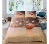 Copripiumino Singolo 135x200 Modello da Basket Set di Biancheria da Letto 3D Stile Sportivo Copripiumini in Morbido Microfibra con Cerniere e 2 Federe 50x80 c.991