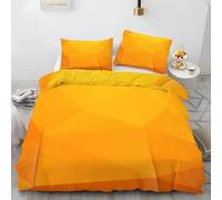 Copripiumino Singolo 155x200 Giallo Set Biancheria da Letto in Microfibra di 3 Pezzi, 1 Parure Copri Piumone Geometria con 2 Federe 50x80 cm con Cerniera
