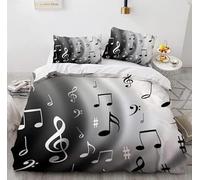 Copripiumino Singolo Bambina Bambini Musica Copripiumino 135x200 3D + 1 Feder 50 x 80 cm 100% Microfibra Set di Biancheria Morbida, Traspirante, Chiusura a Cerniera 5L9W260530