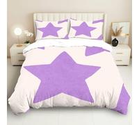 Copripiumino Singolo Bambino Stelle Viola Stampato 3D Bed Sheets Arte Moderna Morbido Microfibra Copripiumino Morbido e Confortevole 135x200 + 2 Federe 50x80 C.1550