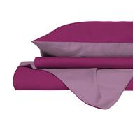 Copripiumino Singolo con Sacco e Federe in Tinta Unita Double Face Linea Vera Fucsia e Lilla