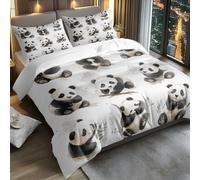 Copripiumino Singolo Panda Copriletto Matrimoniale Estivo Stampa Copripiumino Matrimoniale In Microfibra, Con 2 Federa(50X75Cm)