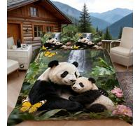 Copripiumino Singolo Panda, Copripiumino Foresta Pluviale 3D Microfibra Biancheria da Letto 135x200 Duvet Cover con 2 x Federe 50x80 cm