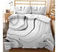 Copripiumino Stampato in 3D con Motivo Marmo Bianco e Nero,Set di Biancheria da Letto 240x220 con Motivo Testurizzato Semplice con Federe,Copripiumino in Morbida Microfibra per Donna e Uomo,per Tu