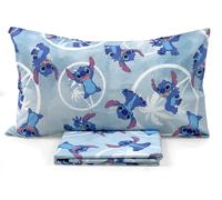 Copripiumino Stitch singolo azzurro una piazza puro cotone 100%
