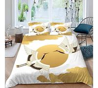 Copripiumino super king size in stile giapponese gru stile giapponese biancheria da letto moderno 3D trapunta con cerniera king size set di biancheria da letto di lusso arredamento camera da letto 3 pezzi poliestere