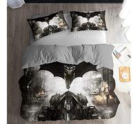 Copripiumino Supereroe Batman Dormitorio per Studenti in Cotone Delicato sulla Pelle Semplice Casa per Dormire Nuda Matrimoniale (150x200cm,Pipistrello 01)