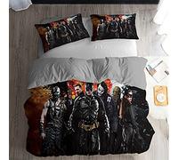 Copripiumino Supereroe Batman Dormitorio per Studenti in Cotone Delicato sulla Pelle Semplice Casa per Dormire Nuda Matrimoniale (150x200cm,Pipistrello 02)
