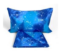 Copripiumino “Tempo di Dormire” Blu - Segni Zodiacali - Cotone 100% Made in Ital