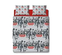 Copripiumino ufficiale Stranger Things Dark Side Design | Copripiumino reversibile grigio su 2 lati, merchandising ufficiale, federa coordinata (matrimoniale)