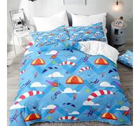 Copripiumino una Piazza e Mezza 200x200 cm Paracadutismo dei Cartoni Animati Set di Biancheria da Letto in Morbido Traspirante Microfibra 3D Sport Estremi con Copripiumino e 2 Federe 50x80 cm B-4149