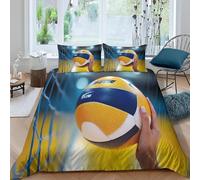 Copripiumino una Piazza e Mezza 200x200 cm Tema Pallavolo Set di Biancheria da Letto in Morbido Traspirante Microfibra 3D Sport con Copripiumino e 2 Federe 50x80 cm F-199
