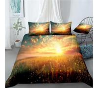 Copripiumino una Piazza e Mezza 200x200 cm Tramonto Nella Naturale Selvaggia Set di Biancheria da Letto in Morbido Traspirante Microfibra 3D Tema Naturale con Copripiumino e 2 Federe 50x80 cm B-3015