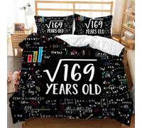 Copripiumino Una Piazza e Mezza 200x200 Equazione 3D Biancheria da Letto Arte 3 Pezzi Microfibra Morbido Traspirante Copri Piumino con Cerniera con Federa 50x80 3026-D