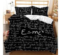 Copripiumino Una Piazza e Mezza 200x200 Equazione 3D Biancheria da Letto Arte 3 Pezzi Microfibra Morbido Traspirante Copri Piumino con Cerniera con Federa 50x80 2996-D